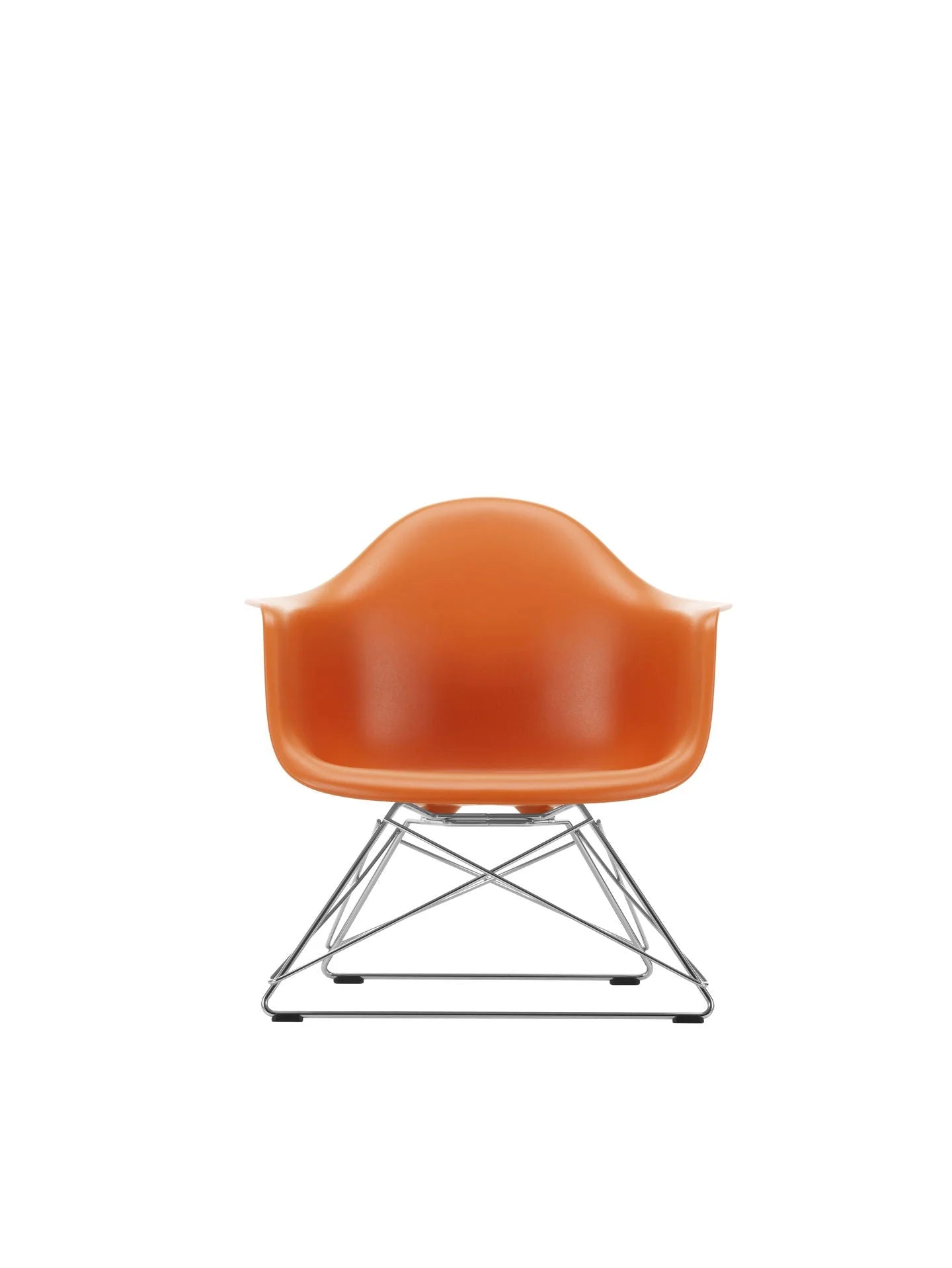 vitra vitra Eames Plastic Armchair LAR RE - verchroomd onderstel - Rusty Orange RE