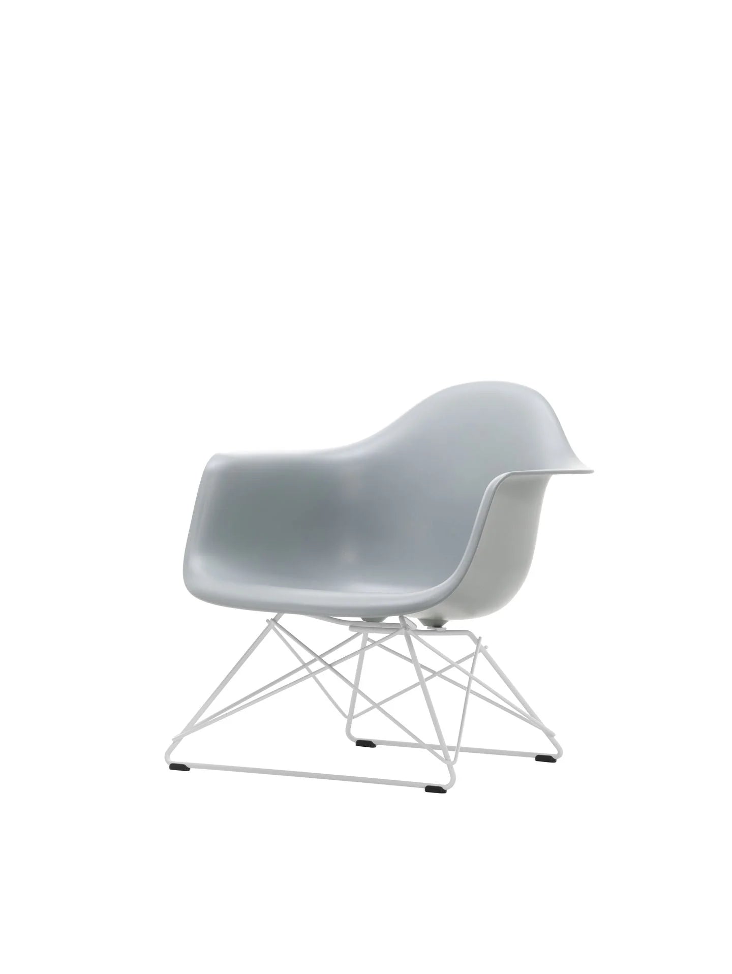 vitra Eames Plastic Armchair LAR RE - wit onderstel - Light Grey RE