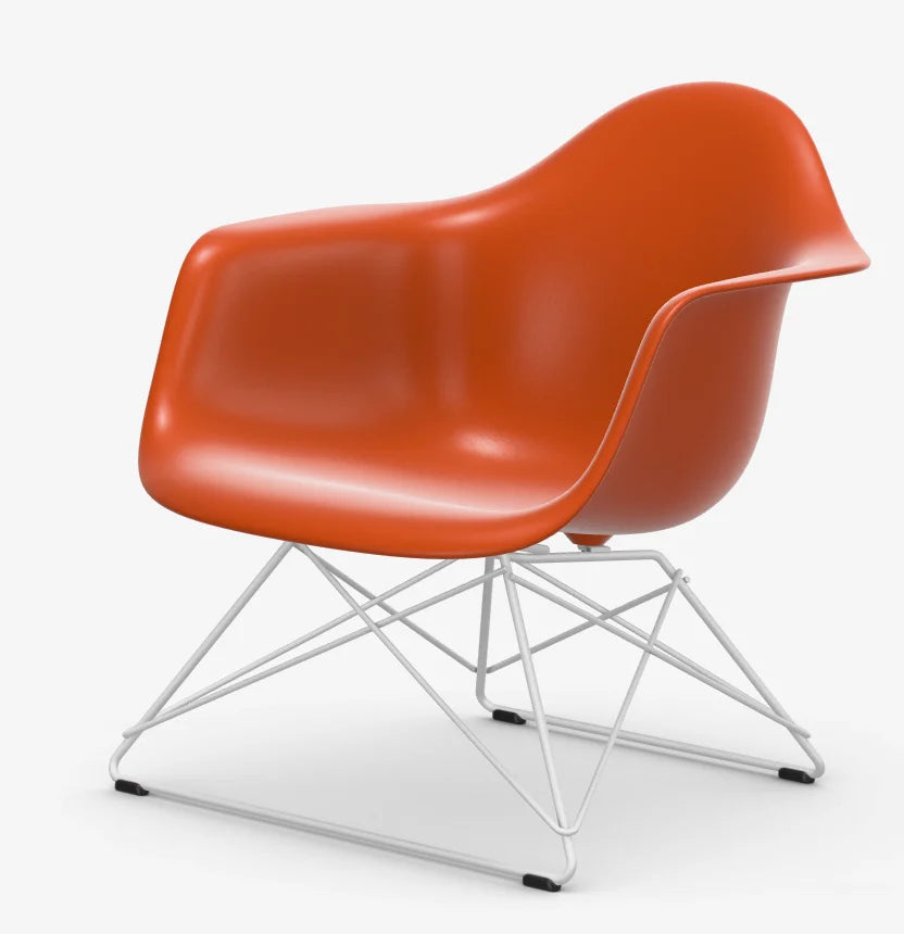 vitra Eames Plastic Armchair LAR RE - wit onderstel - Rusty Orange RE