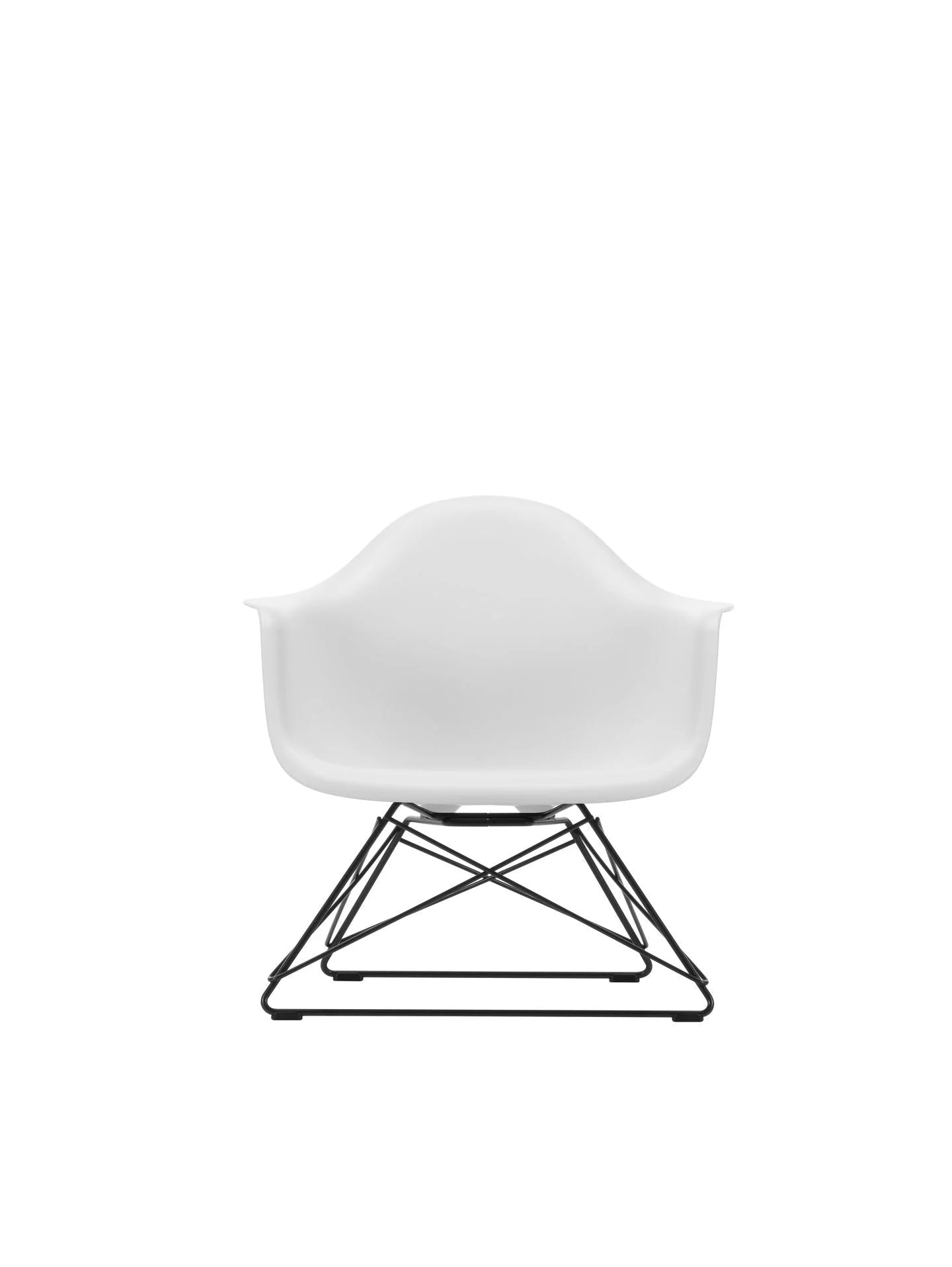 vitra Eames Plastic Armchair LAR RE - zwart onderstel - cotton white RE