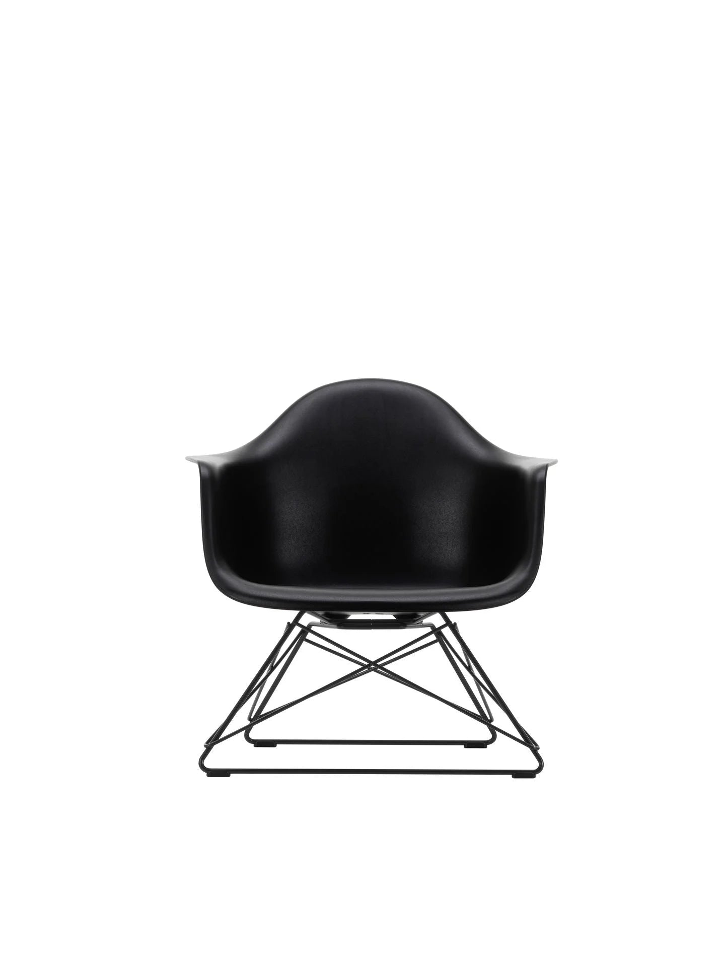 vitra Eames Plastic Armchair LAR RE - zwart onderstel - deep black RE