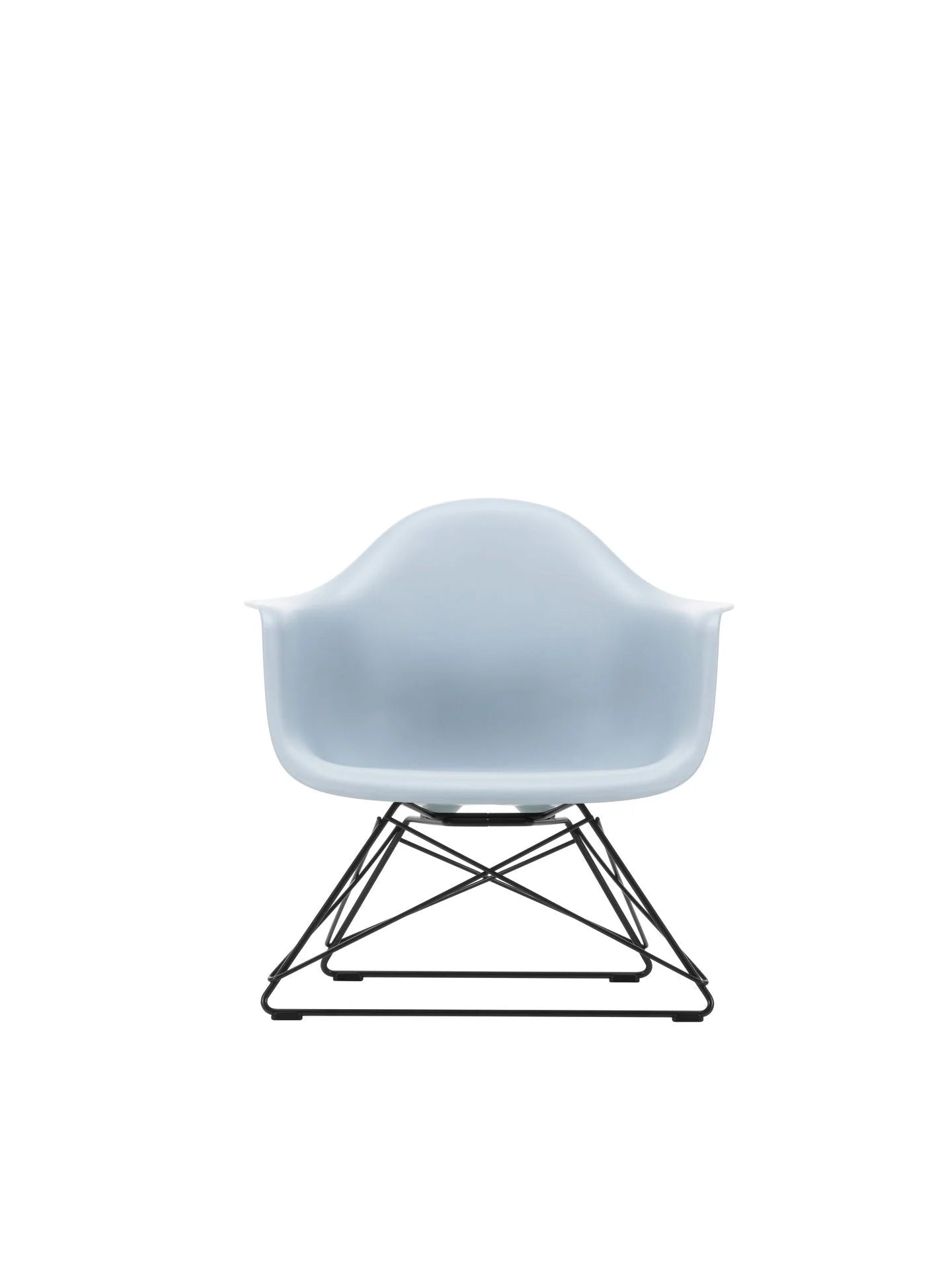 vitra Eames Plastic Armchair LAR RE - zwart onderstel - ice grey RE