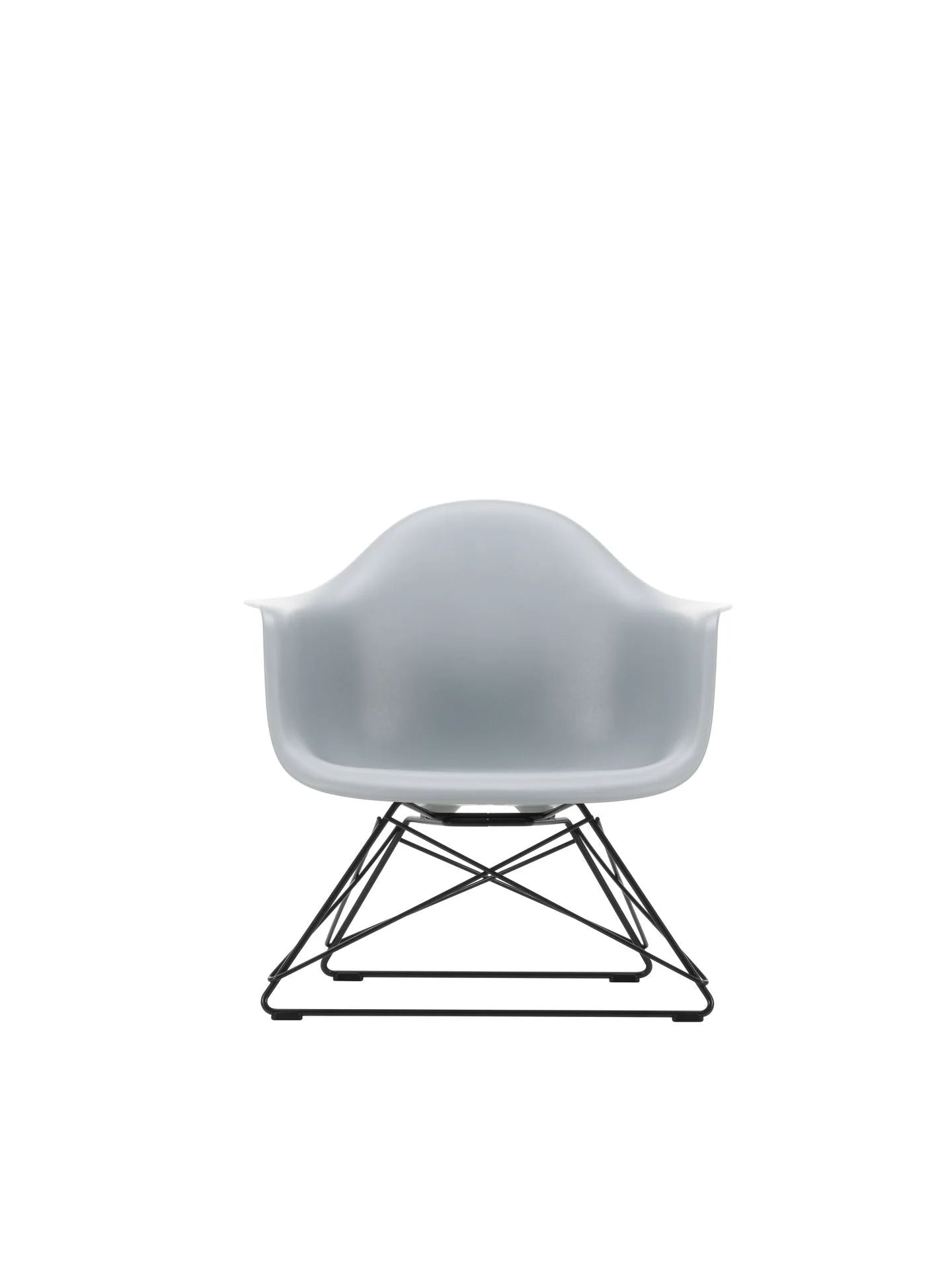 vitra Eames Plastic Armchair LAR RE - zwart onderstel - Light Grey RE