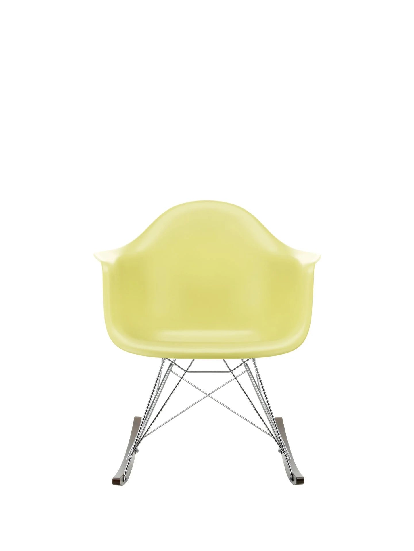 vitra Eames Plastic Armchair RAR RE - verchroomd & esdoorn donker onderstel - citron RE
