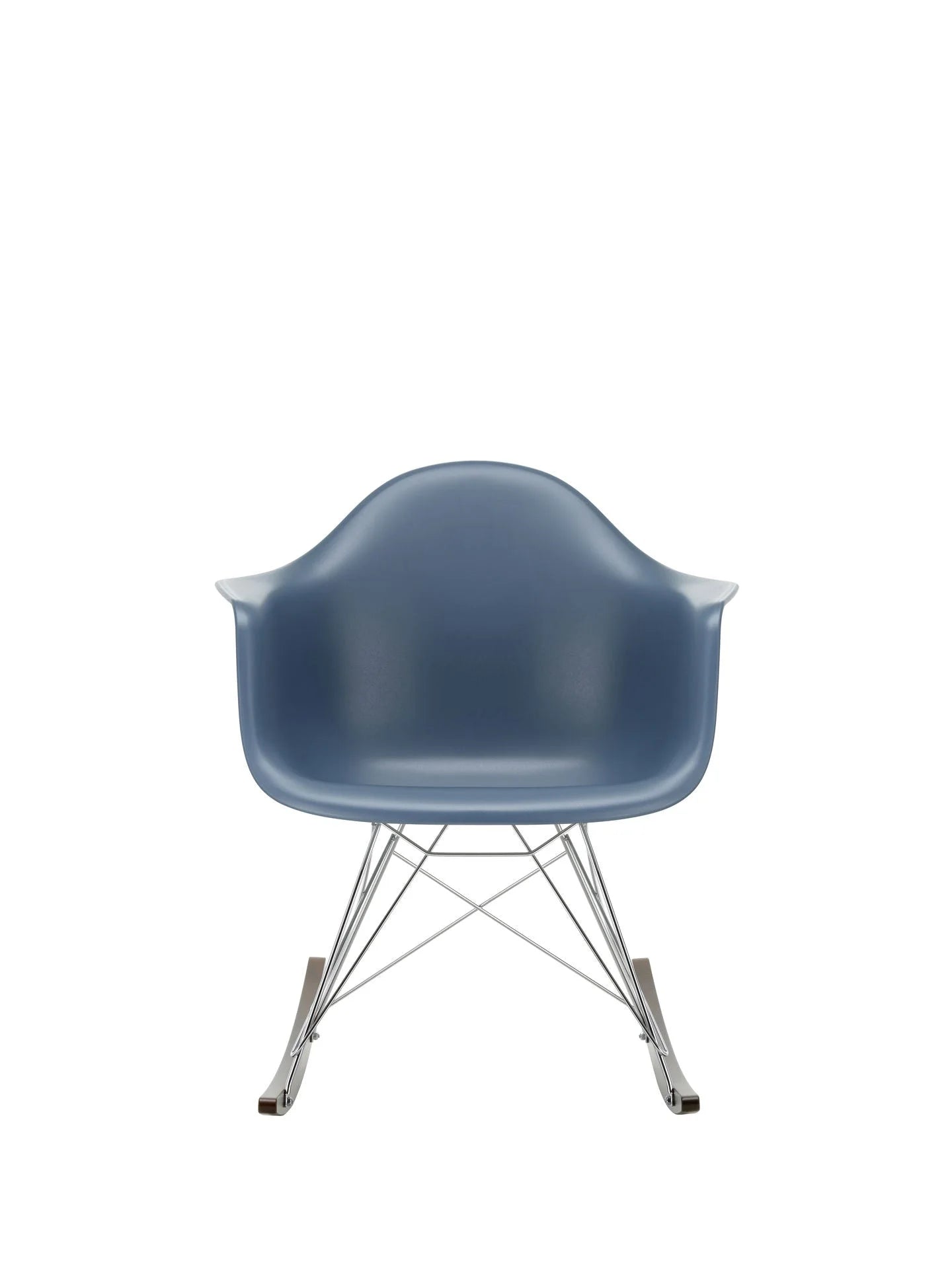 vitra Eames Plastic Armchair RAR RE - verchroomd & esdoorn donker onderstel - sea blue RE