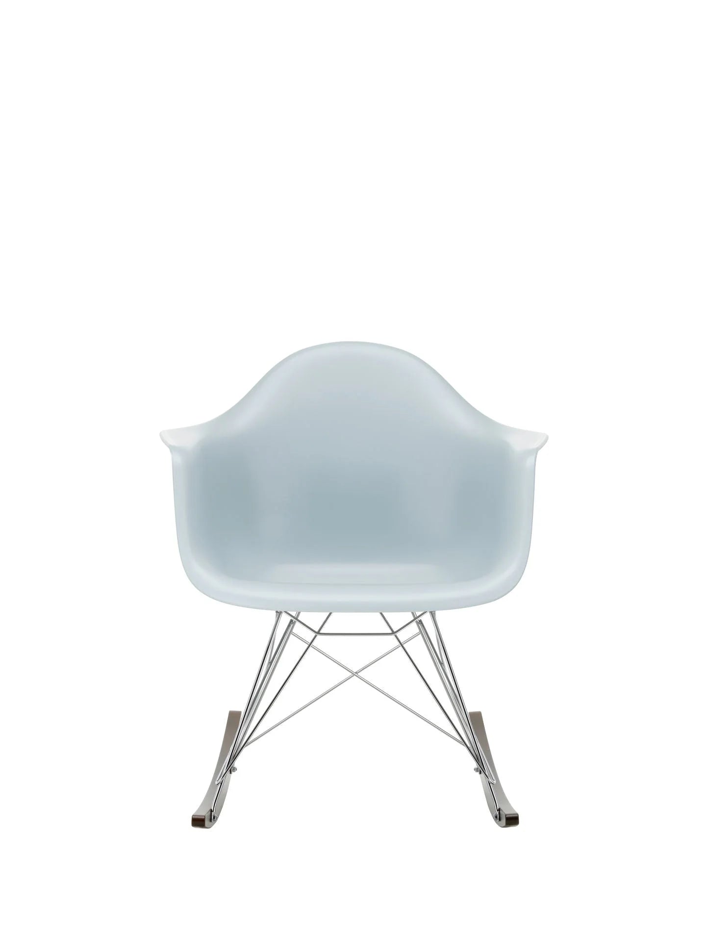 vitra Eames Plastic Armchair RAR RE - verchroomd & esdoorn donker onderstel - ice grey RE