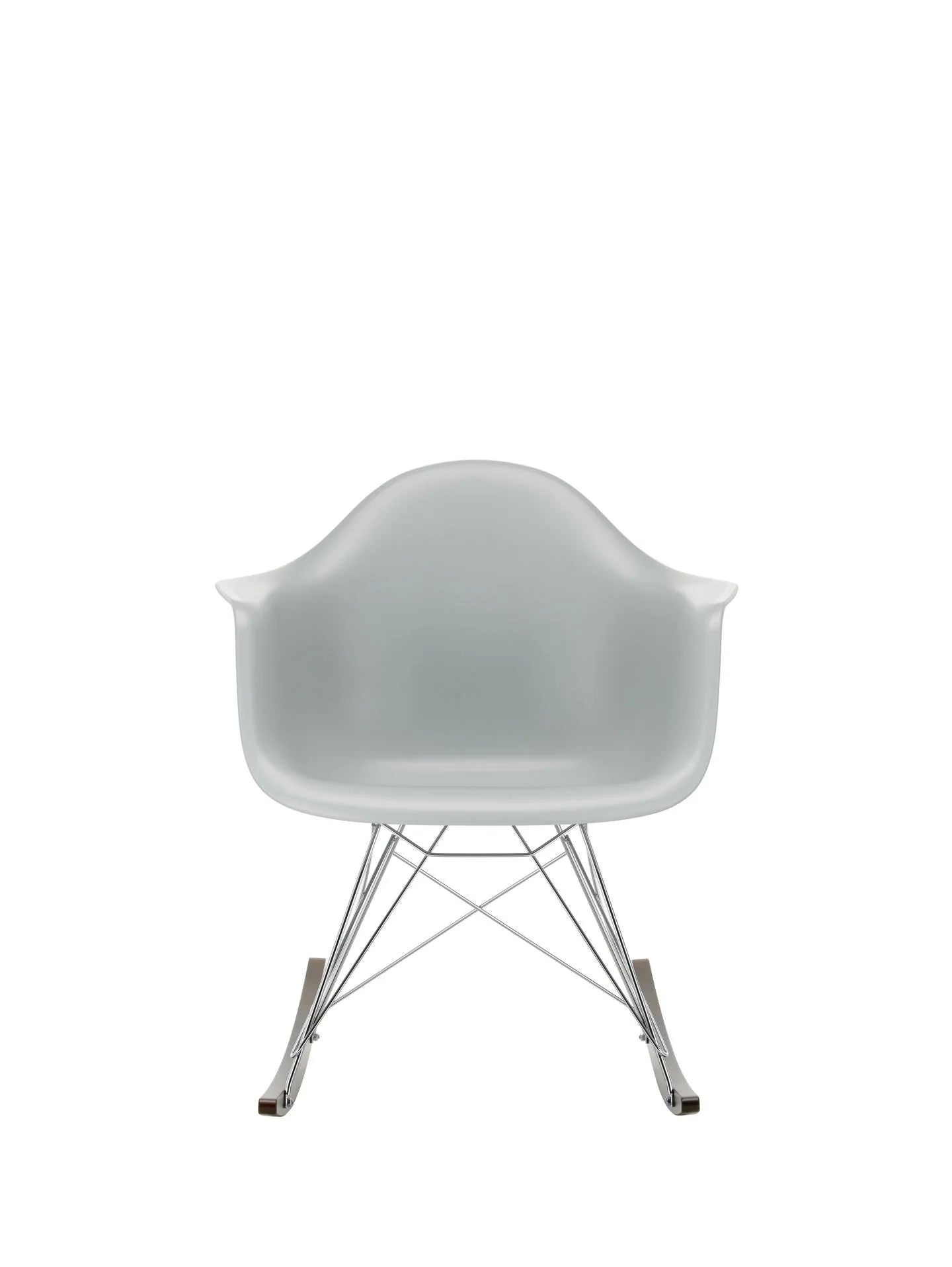 vitra Eames Plastic Armchair RAR RE - verchroomd & esdoorn donker onderstel - Light Grey RE