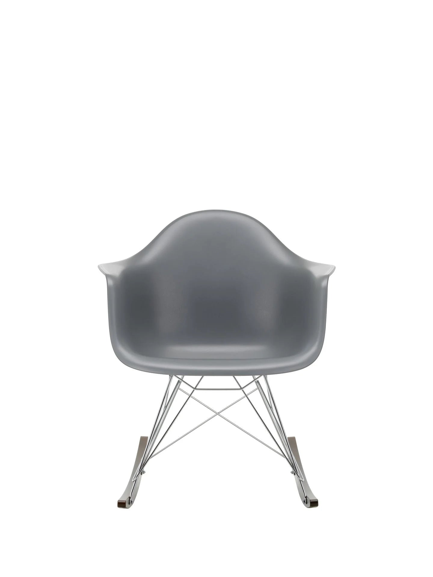 vitra Eames Plastic Armchair RAR RE - verchroomd & esdoorn donker onderstel - Granite grey RE