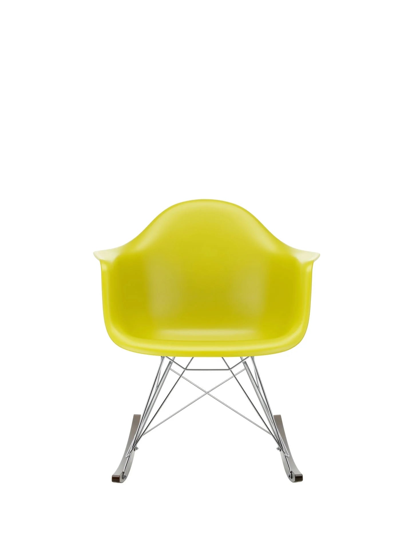 vitra Eames Plastic Armchair RAR RE - verchroomd & esdoorn donker onderstel - mustard RE