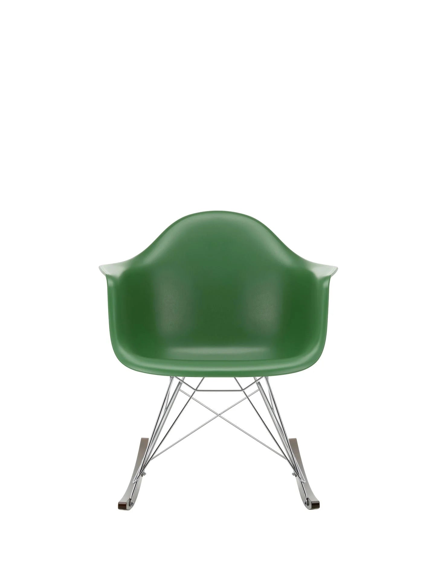 vitra Eames Plastic Armchair RAR RE - verchroomd & esdoorn donker onderstel - Emerald RE