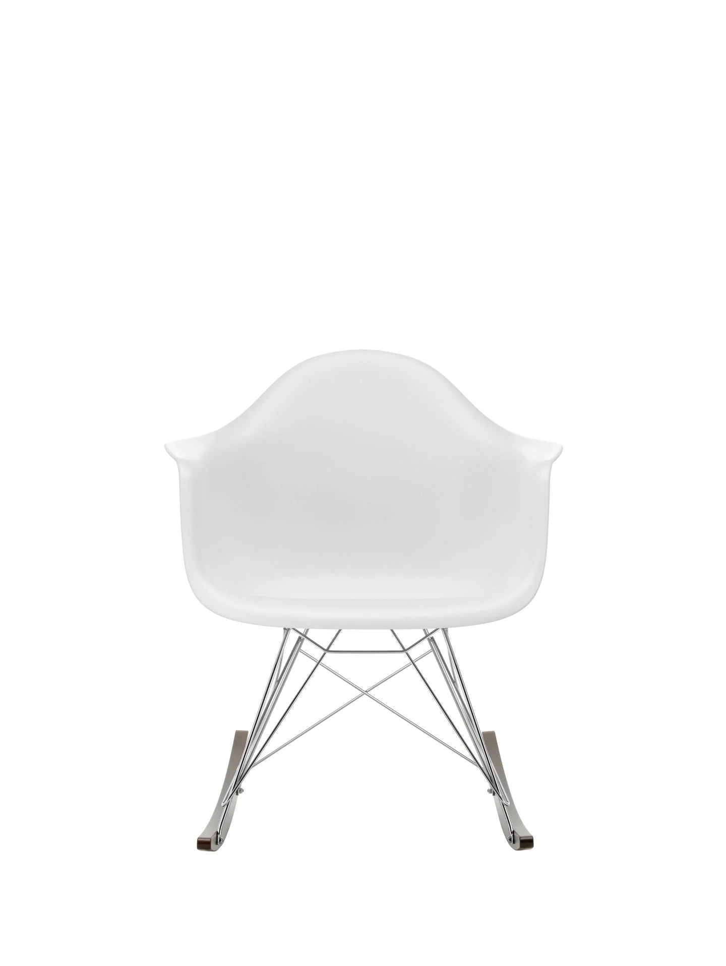 vitra Eames Plastic Armchair RAR RE - verchroomd & esdoorn donker onderstel - cotton white RE