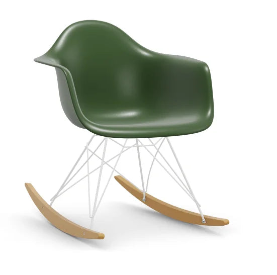 vitra Eames Plastic Armchair RAR RE - wit & esdoorn licht onderstel - forest green RE