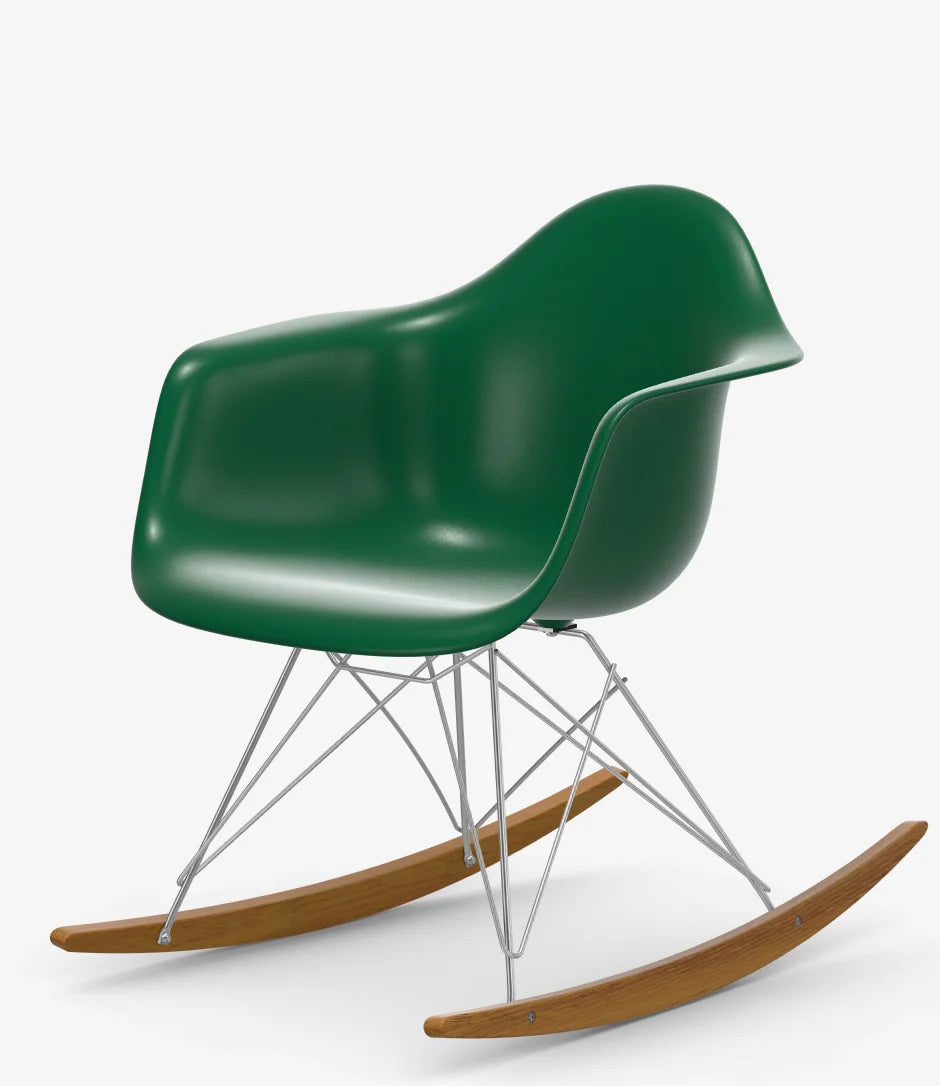 vitra Eames Plastic Armchair RAR RE - wit & esdoorn licht onderstel - Emerald RE