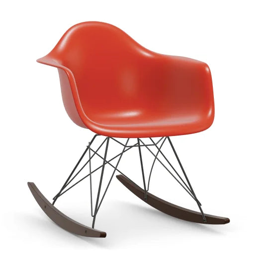 vitra Eames Plastic Armchair RAR RE - zwart & esdoorn donker onderstel - poppy red RE