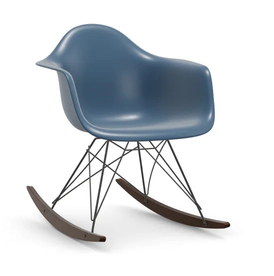vitra Eames Plastic Armchair RAR RE - zwart & esdoorn donker onderstel - sea blue RE
