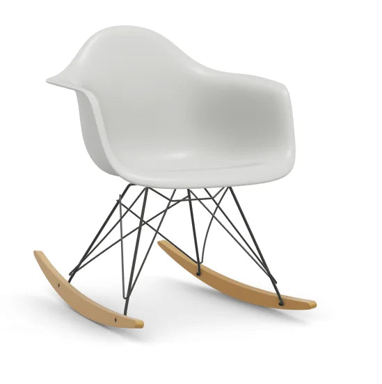 vitra Eames Plastic Armchair RAR RE - zwart & esdoorn licht onderstel - cotton white RE