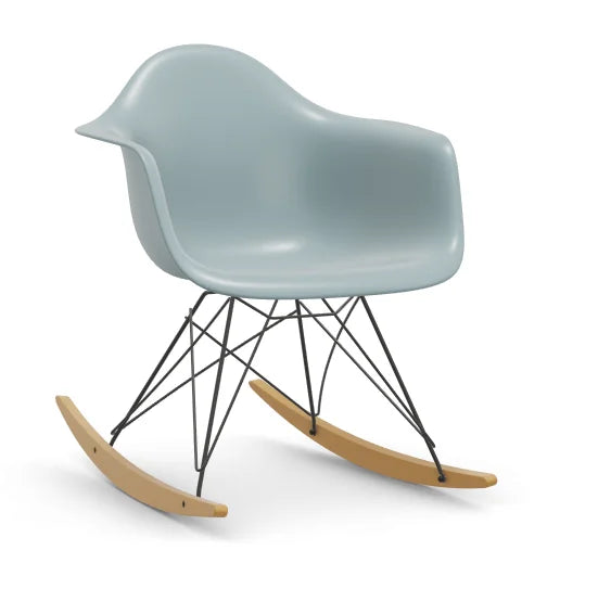 vitra Eames Plastic Armchair RAR RE - zwart & esdoorn licht onderstel - ice grey RE