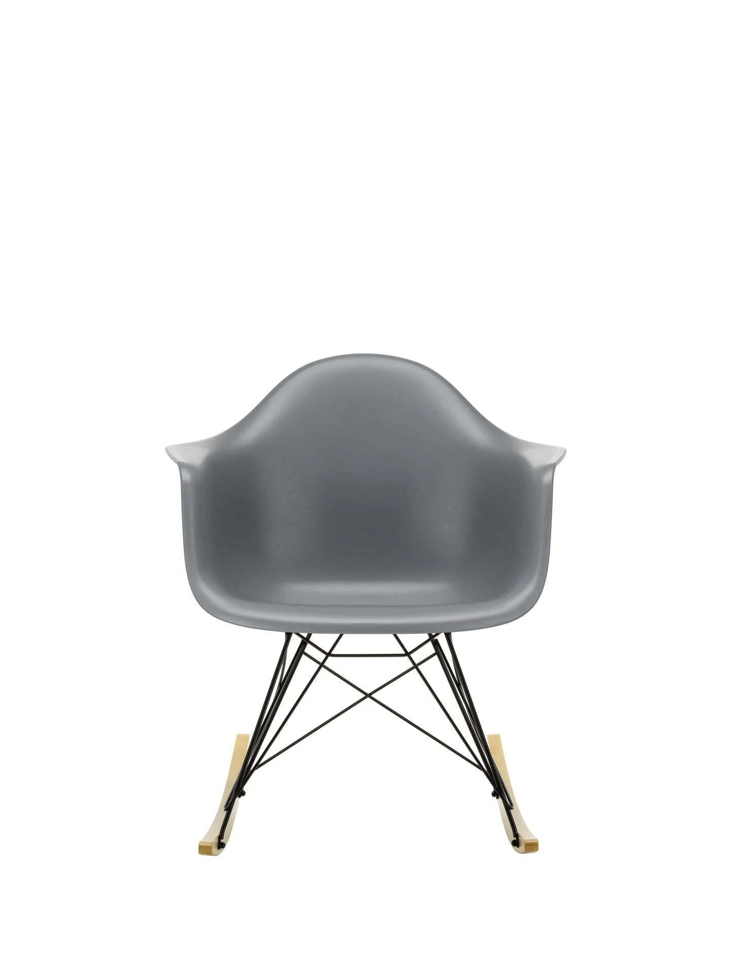 vitra Eames Plastic Armchair RAR RE - zwart & esdoorn licht onderstel - Granite grey RE