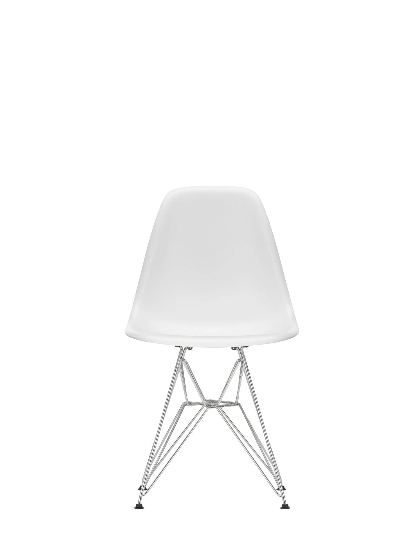 vitra Eames Plastic chair DSR RE - verchroomd onderstel - cotton white RE