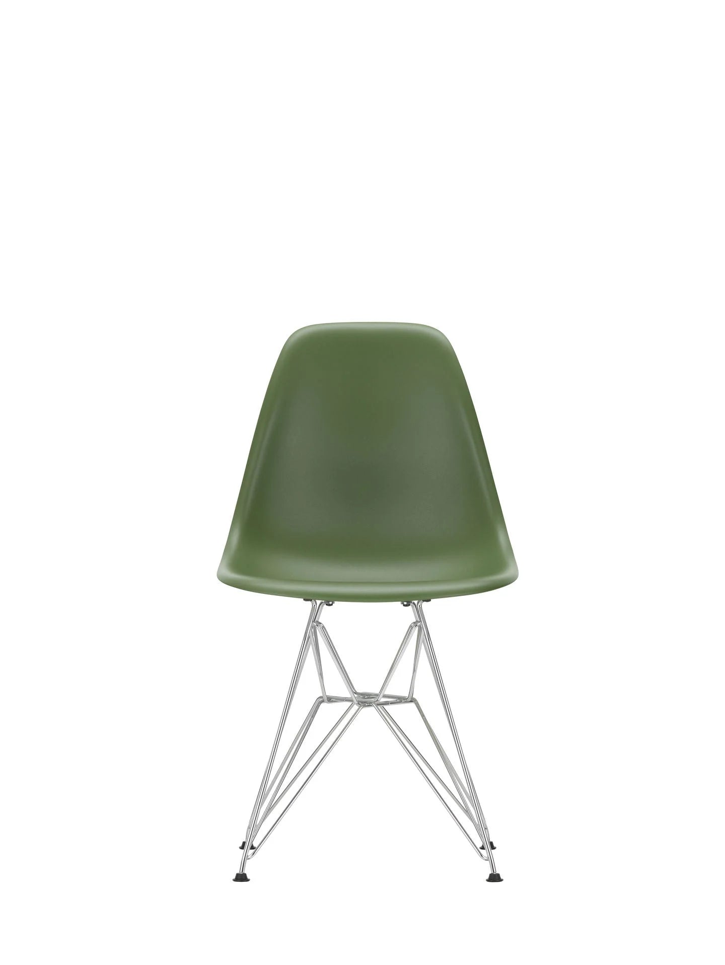 vitra Eames Plastic chair DSR RE - verchroomd onderstel - forest green RE
