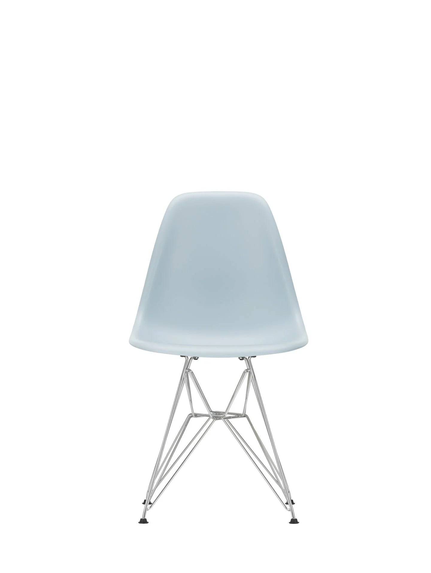 vitra Eames Plastic chair DSR RE - verchroomd onderstel - ice grey RE