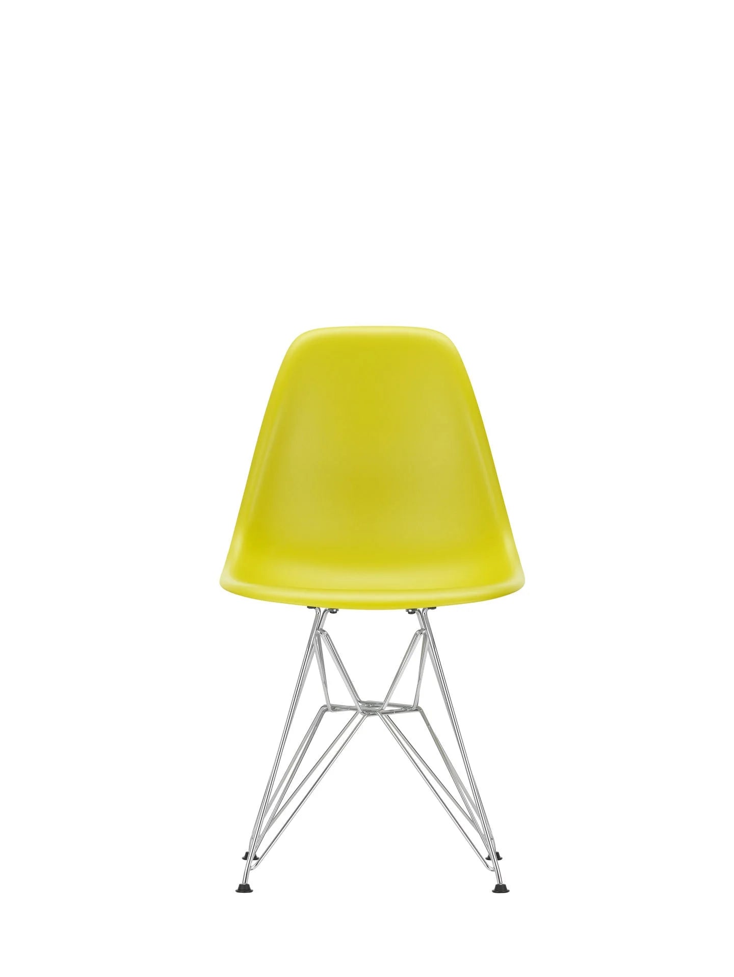 vitra Eames Plastic chair DSR RE - verchroomd onderstel - mustard RE