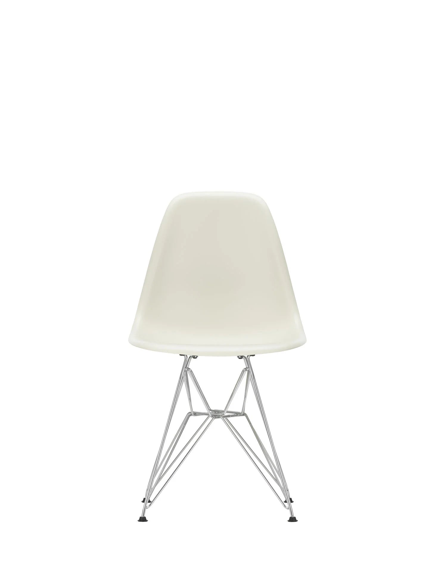 vitra Eames Plastic chair DSR RE - verchroomd onderstel - pebble RE