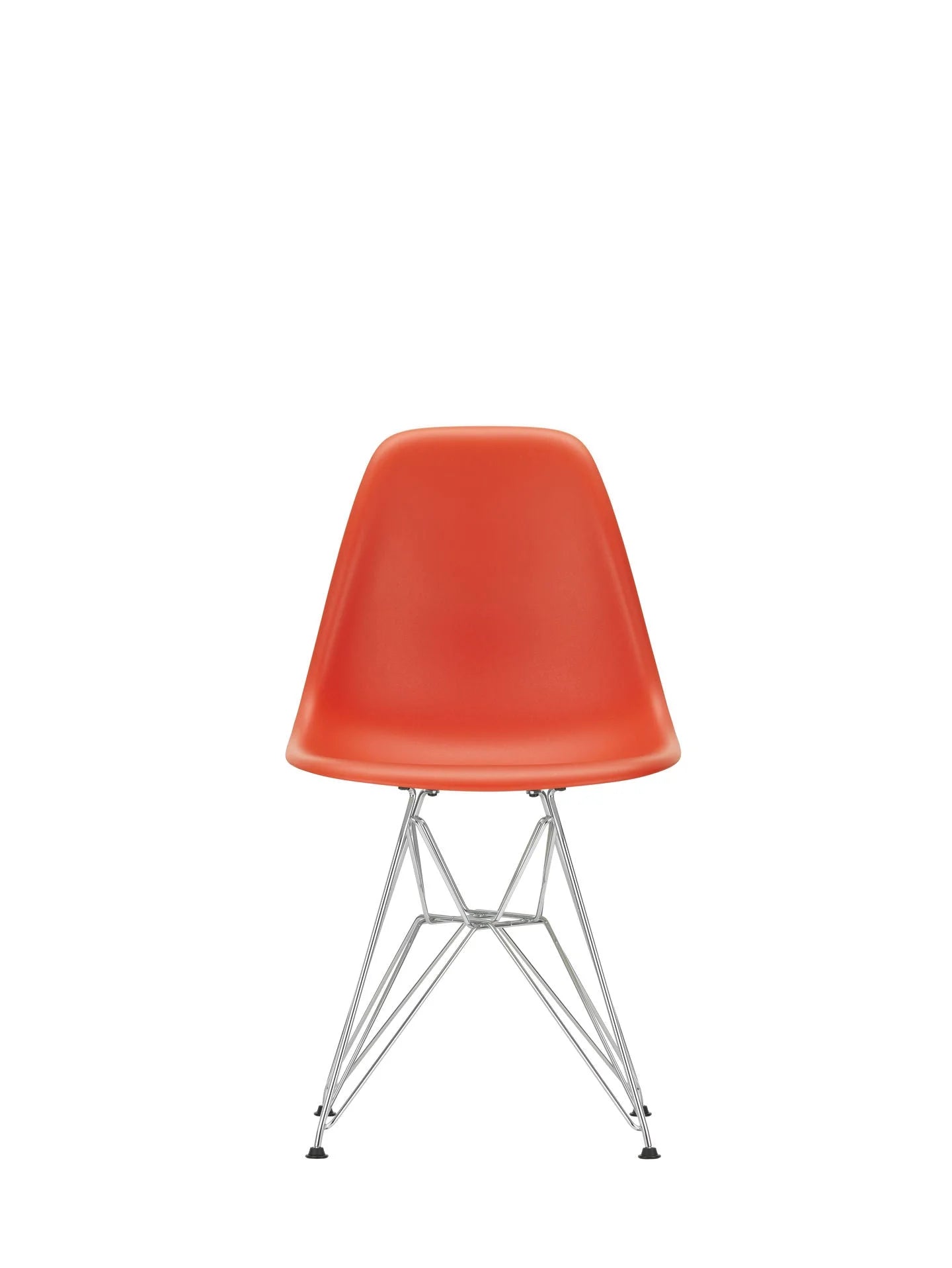 vitra Eames Plastic chair DSR RE - verchroomd onderstel - poppy red RE