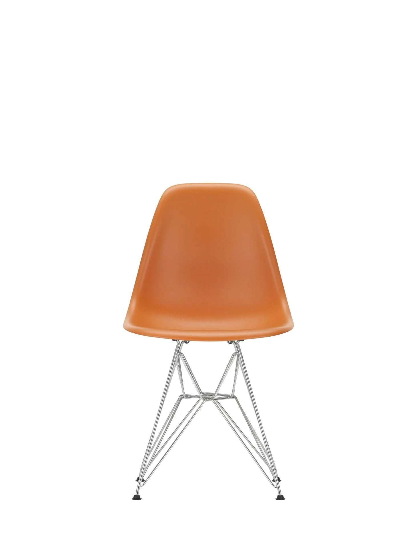 vitra Eames Plastic chair DSR RE - verchroomd onderstel - Rusty Orange RE