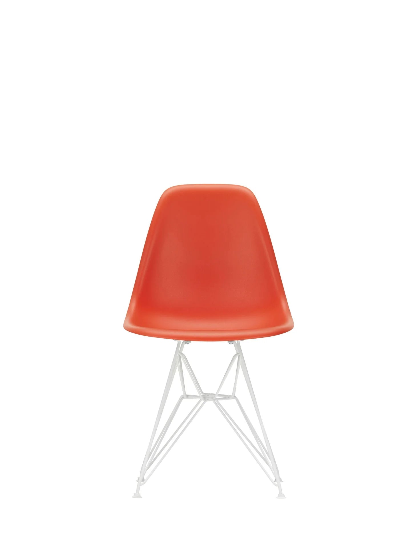 vitra Eames Plastic chair DSR RE - wit onderstel - poppy red RE