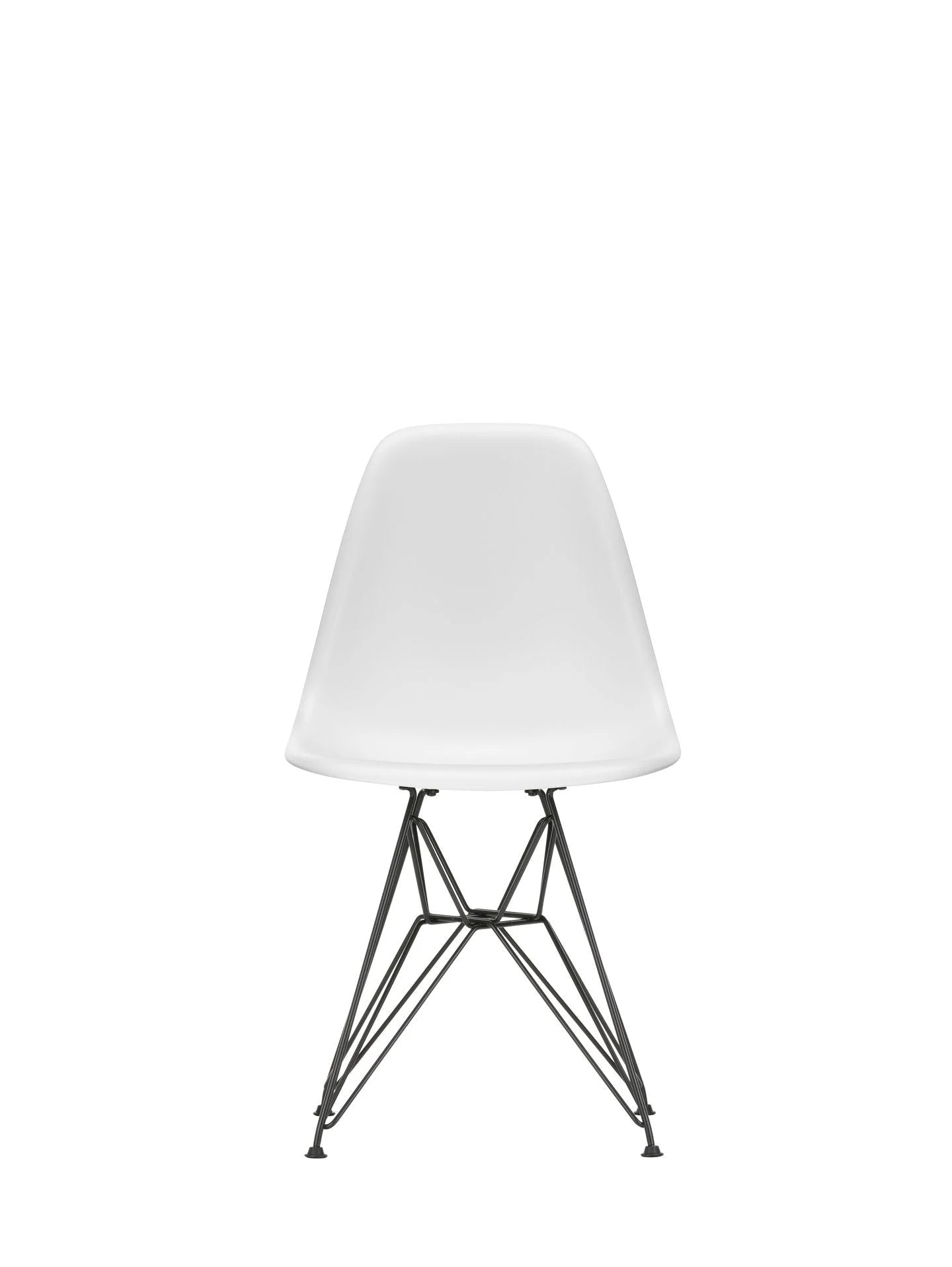 vitra Eames Plastic chair DSR RE - zwart onderstel - cotton white RE