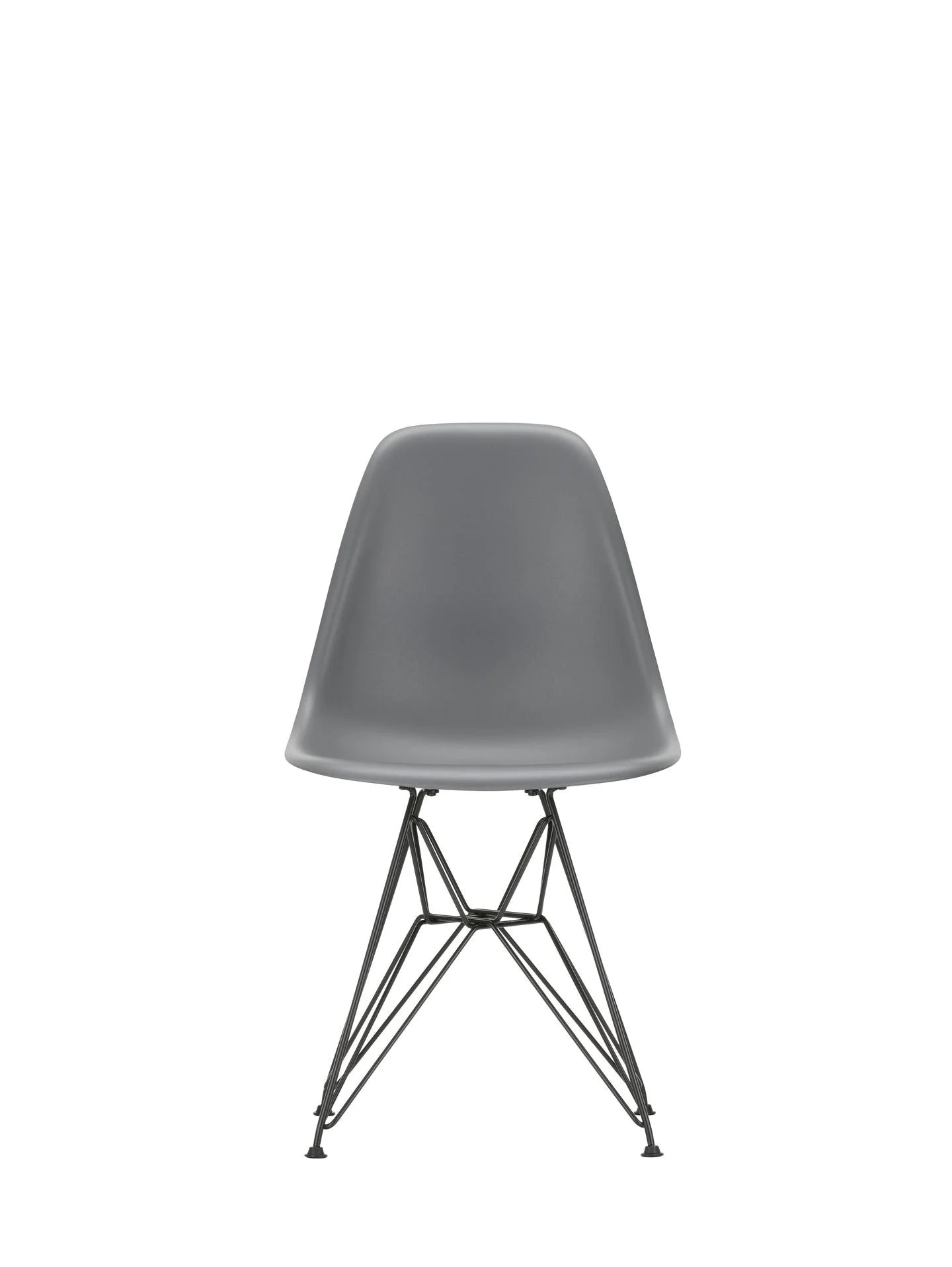 vitra Eames Plastic chair DSR RE - zwart onderstel - granite grey RE