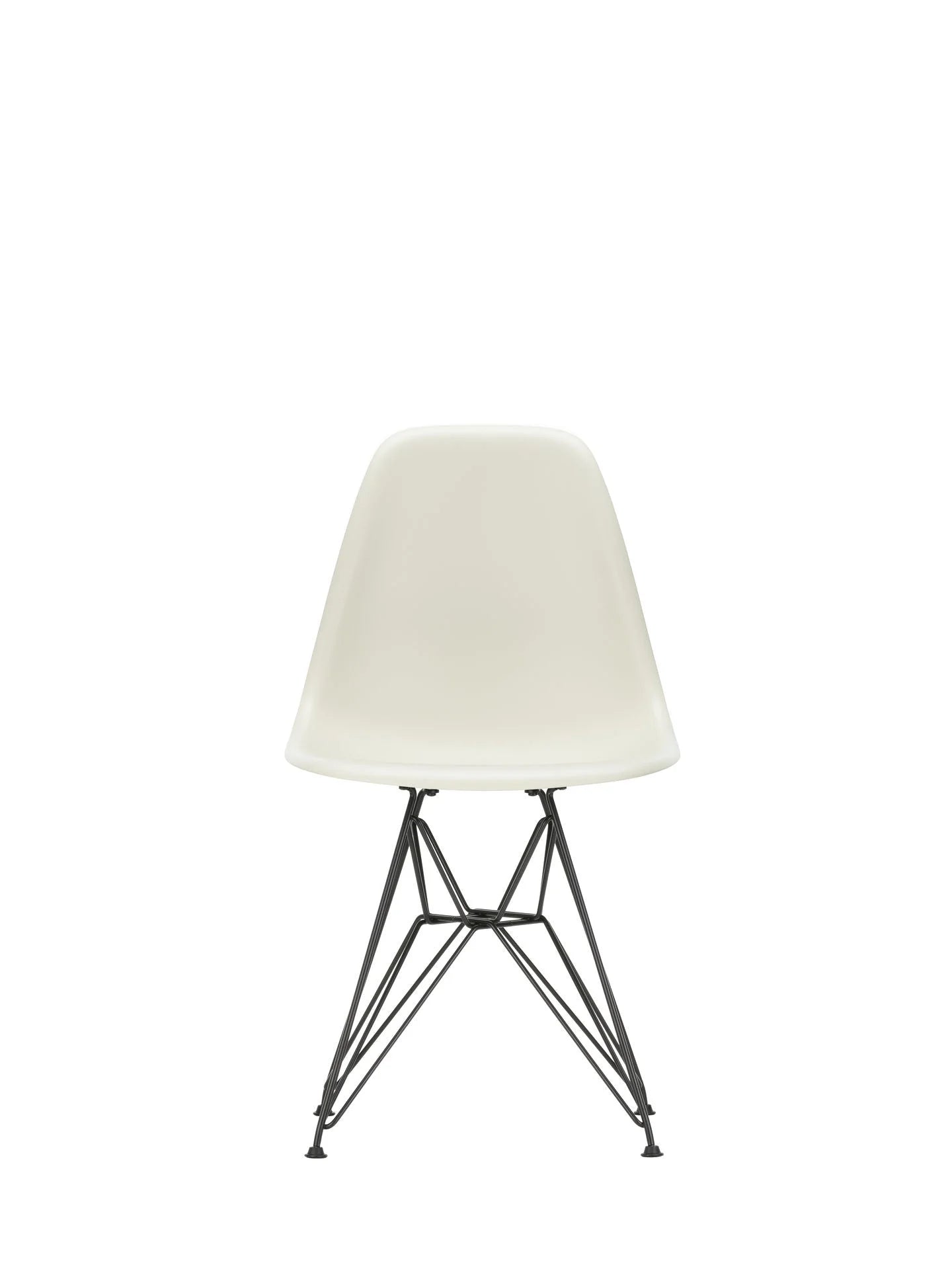 vitra Eames Plastic chair DSR RE - zwart onderstel - pebble RE