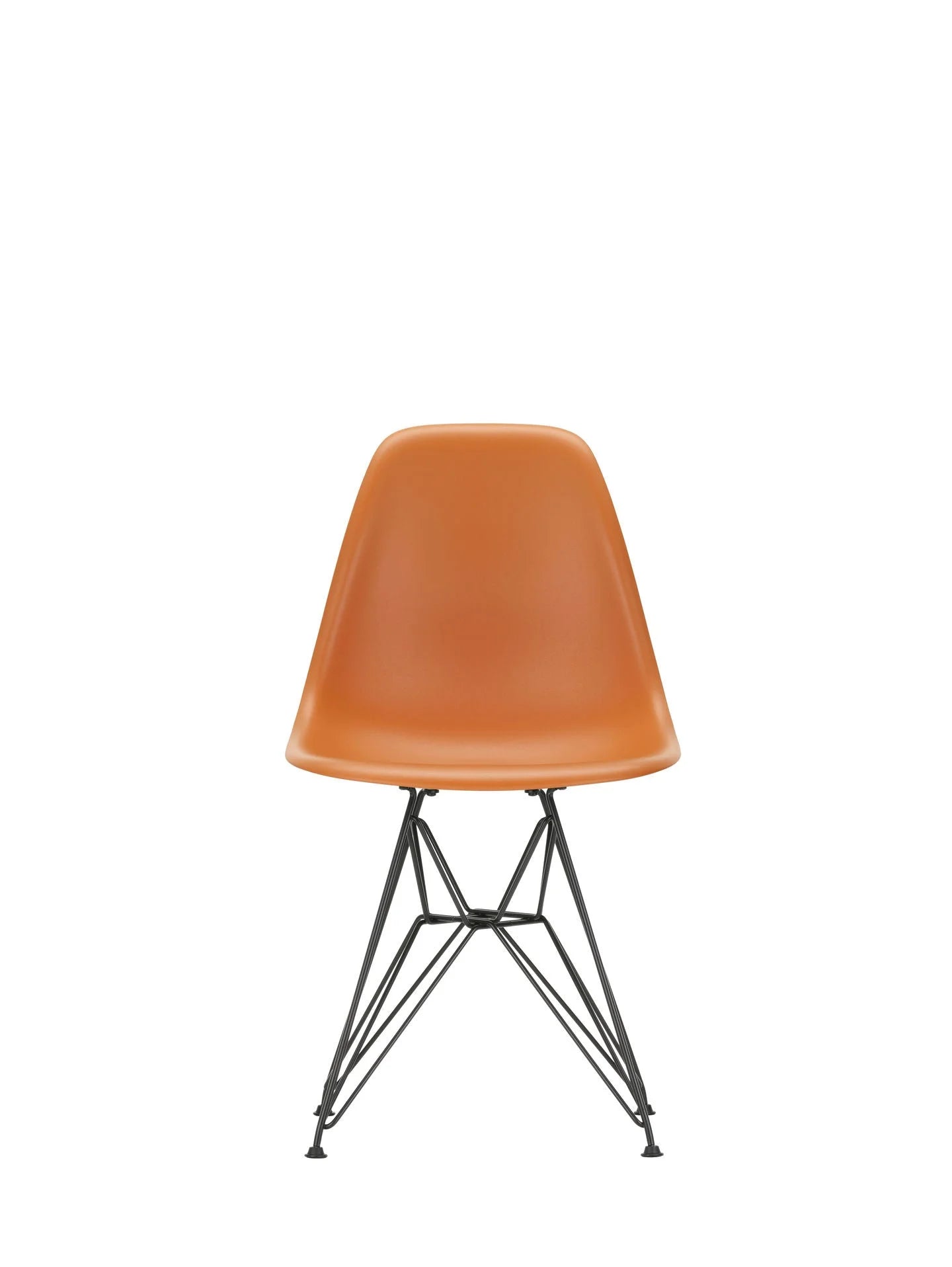 vitra Eames Plastic chair DSR RE - zwart onderstel - Rusty Orange RE