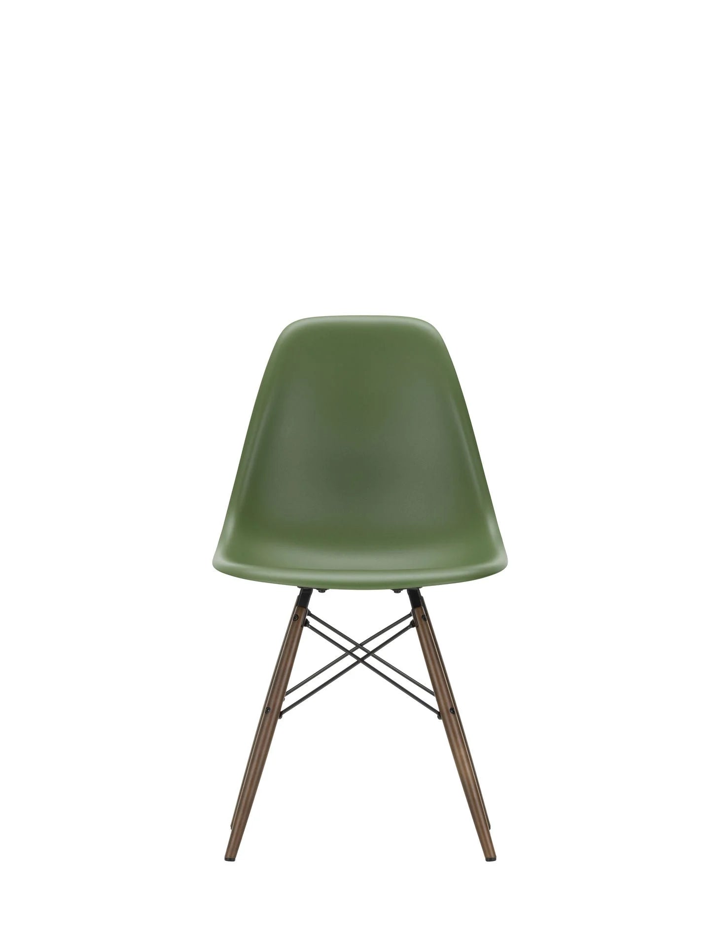 vitra Eames Plastic chair DSW RE - esdoorn donker onderstel - forest green RE
