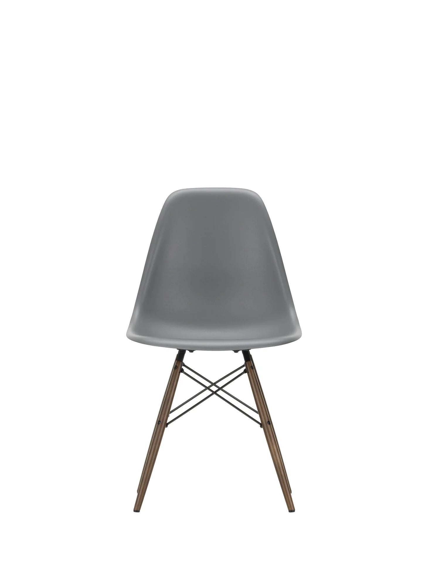 vitra Eames Plastic chair DSW RE - esdoorn donker onderstel - Granite grey RE