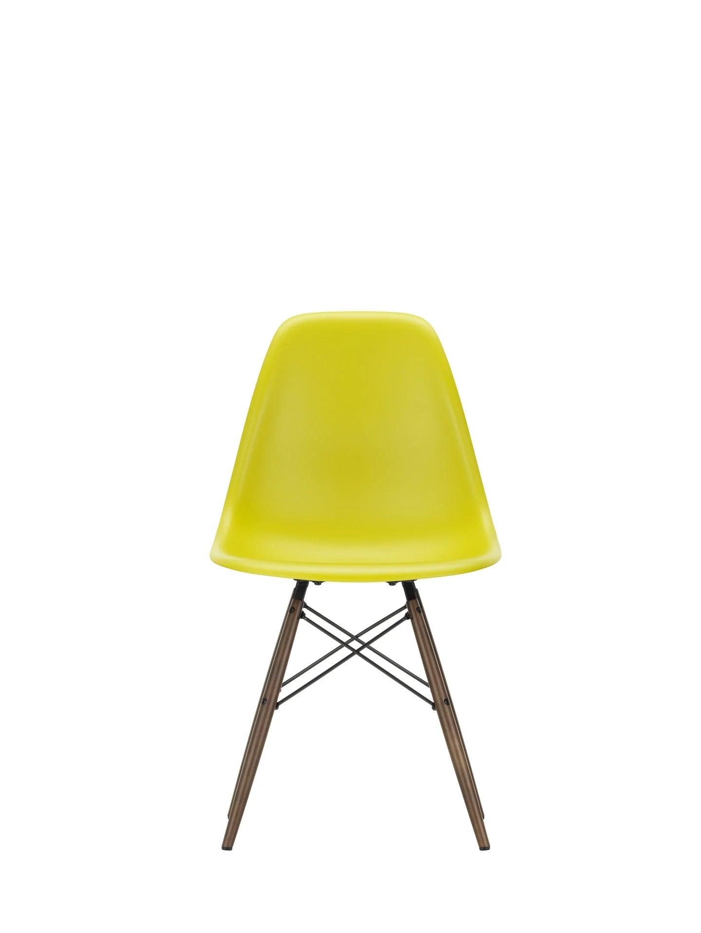 vitra Eames Plastic chair DSW RE - esdoorn donker onderstel - mustard RE