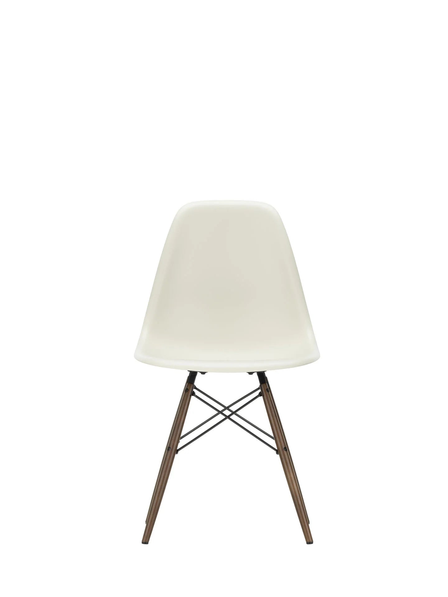 vitra Eames Plastic chair DSW RE - esdoorn donker onderstel - pebble RE
