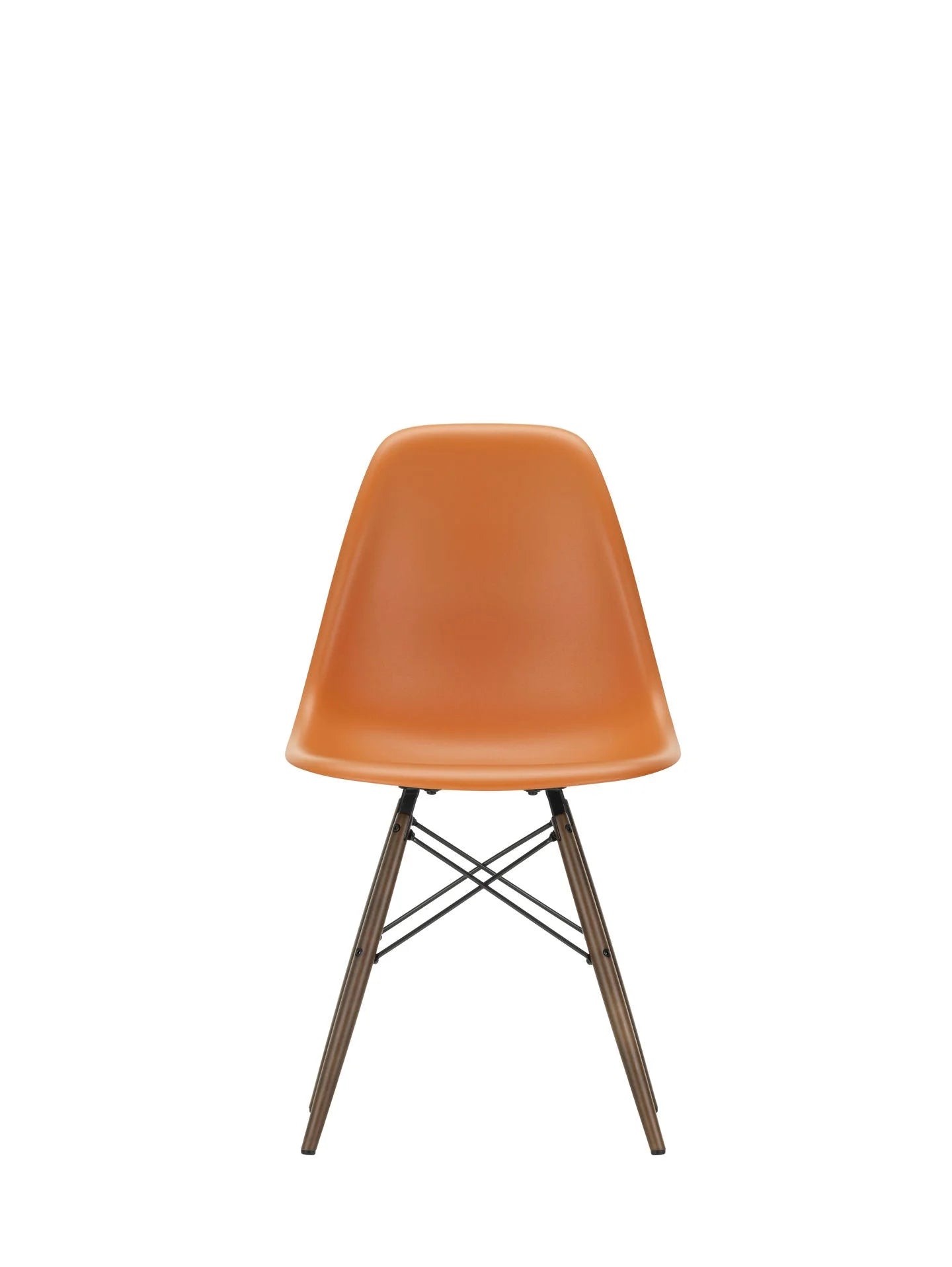 vitra Eames Plastic chair DSW RE - esdoorn donker onderstel - Rusty Orange RE