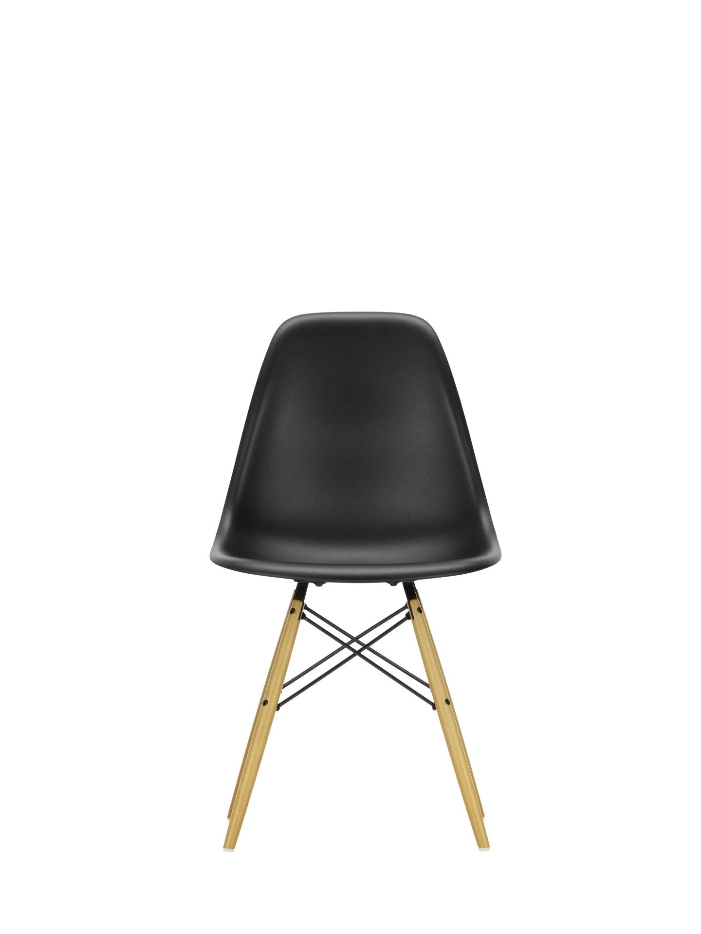 vitra Eames Plastic chair DSW RE - esdoorn licht onderstel - deep black RE