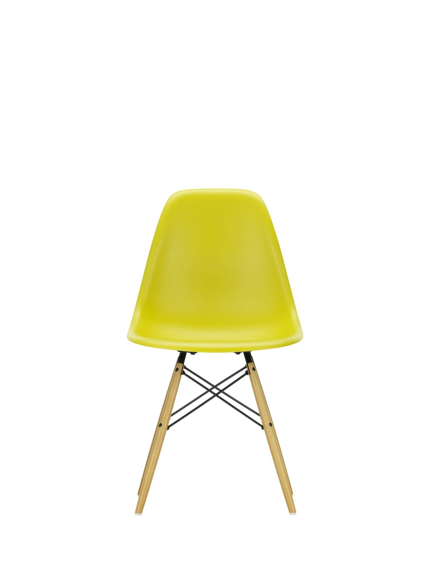 vitra Eames Plastic chair DSW RE - esdoorn licht onderstel - mustard RE