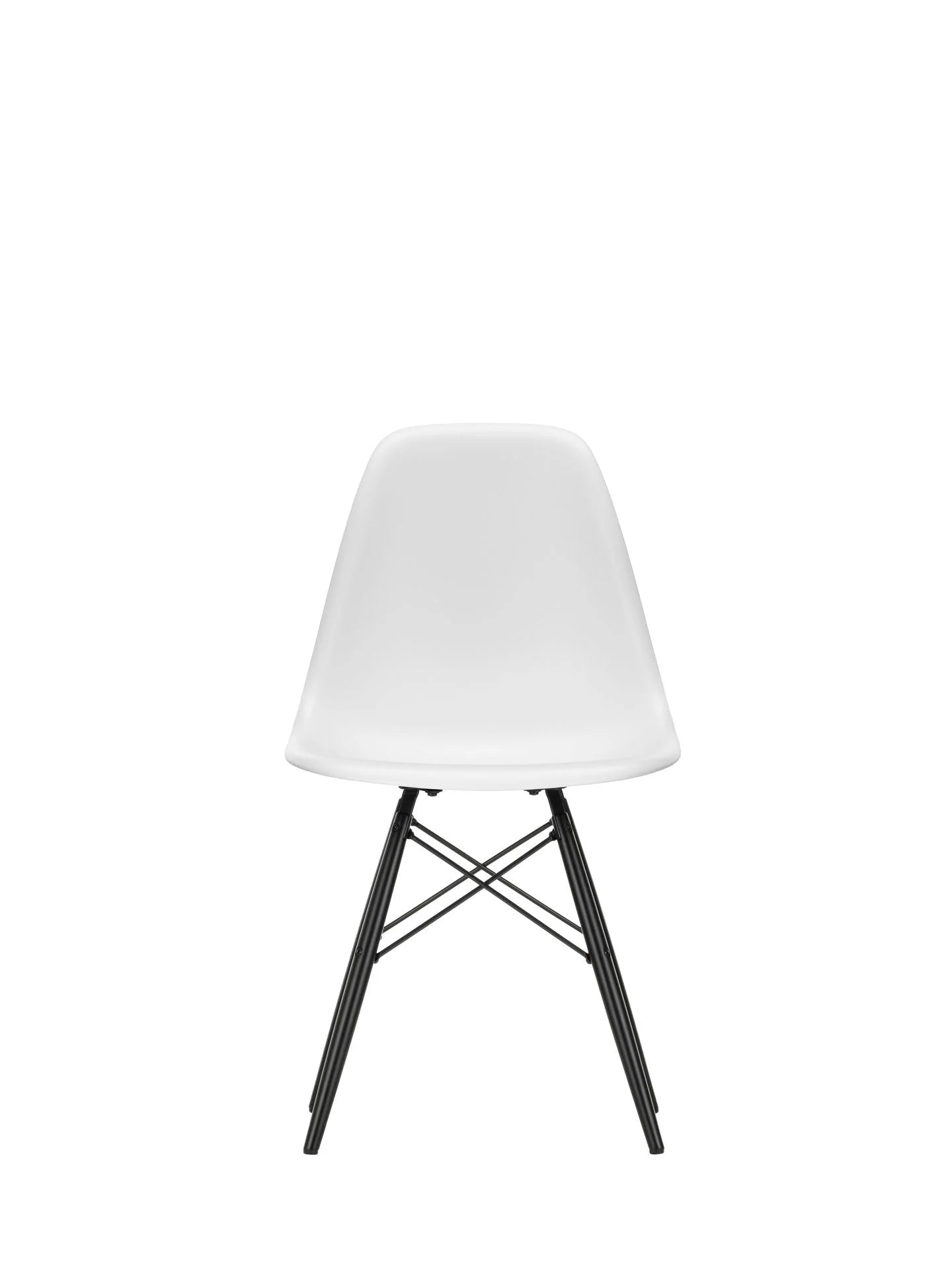 vitra Eames Plastic chair DSW RE - esdoorn zwart onderstel - cotton white RE