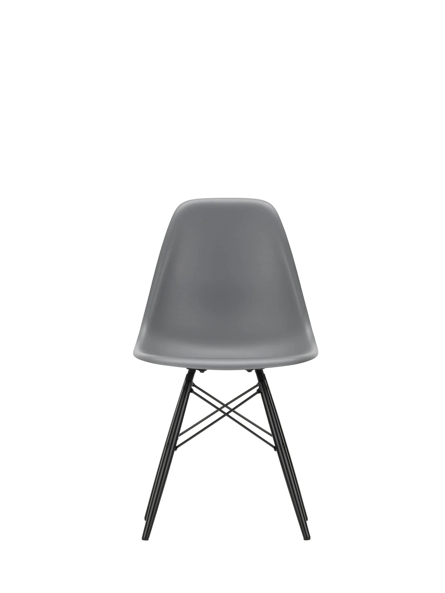 vitra Eames Plastic chair DSW RE - esdoorn zwart onderstel - Granite grey RE