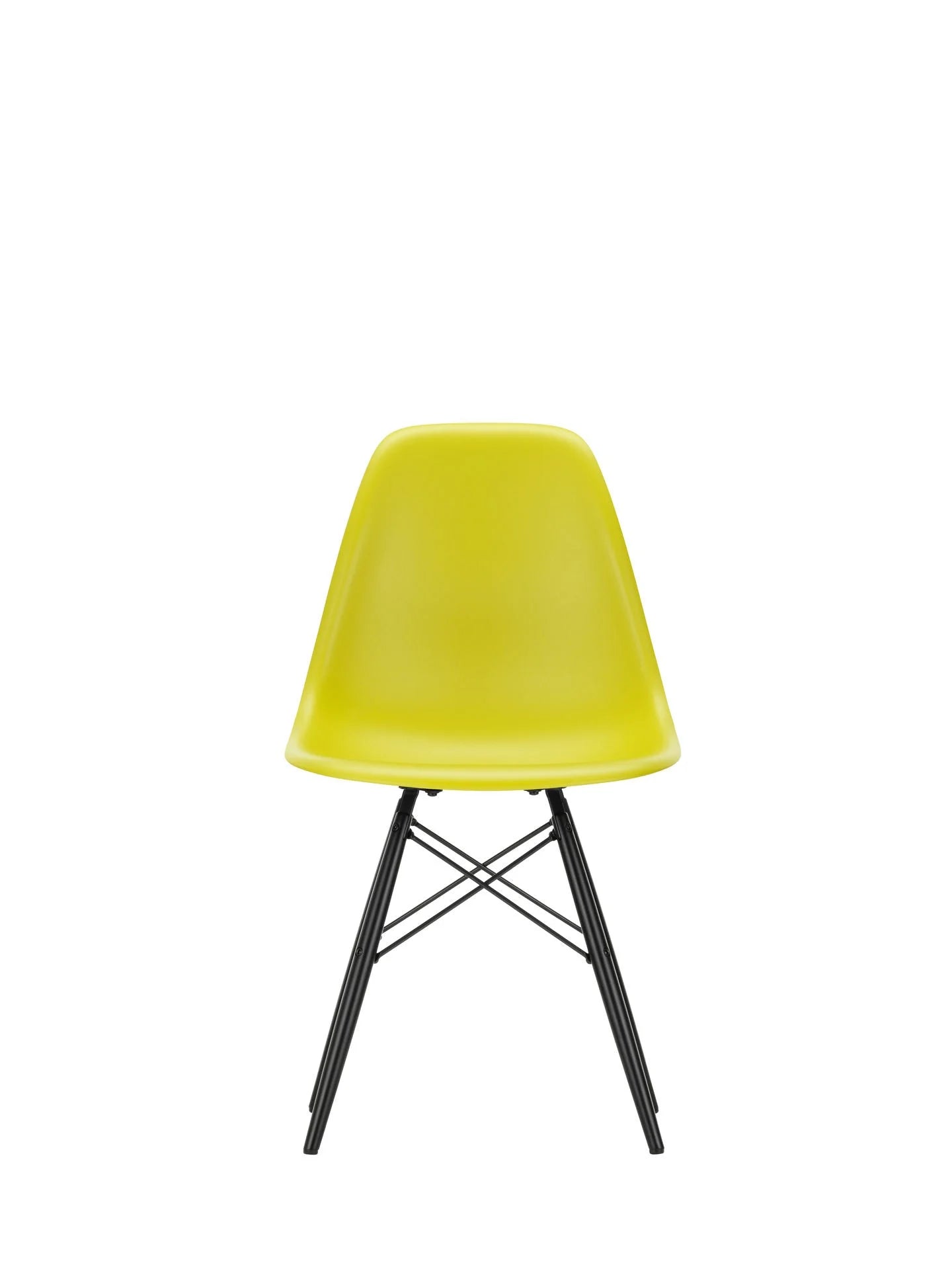 vitra Eames Plastic chair DSW RE - esdoorn zwart onderstel - mustard RE