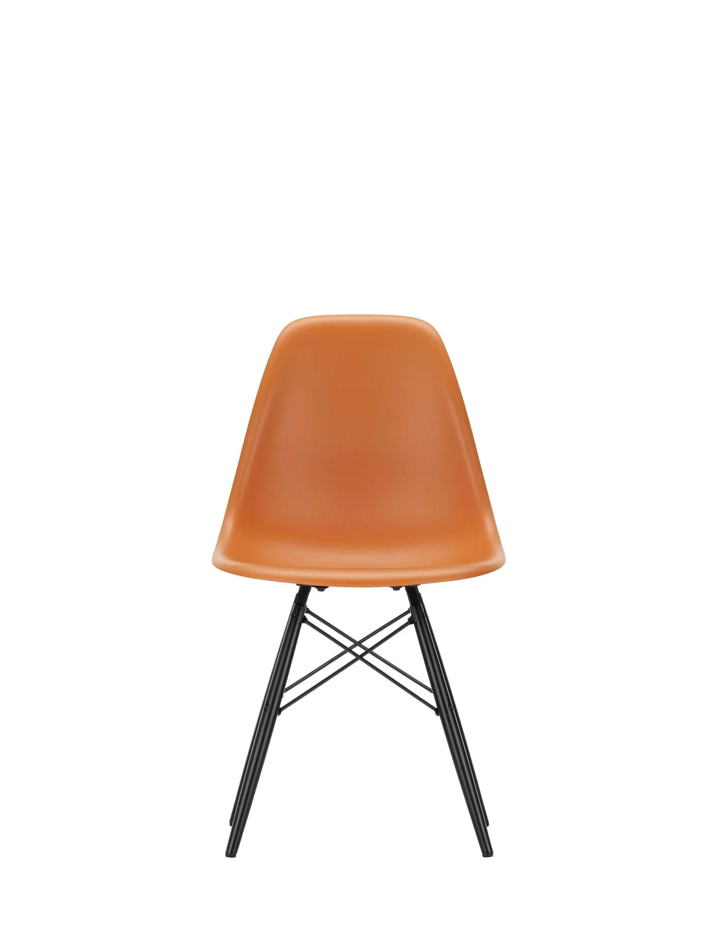 vitra Eames Plastic chair DSW RE - esdoorn zwart onderstel - Rusty Orange RE
