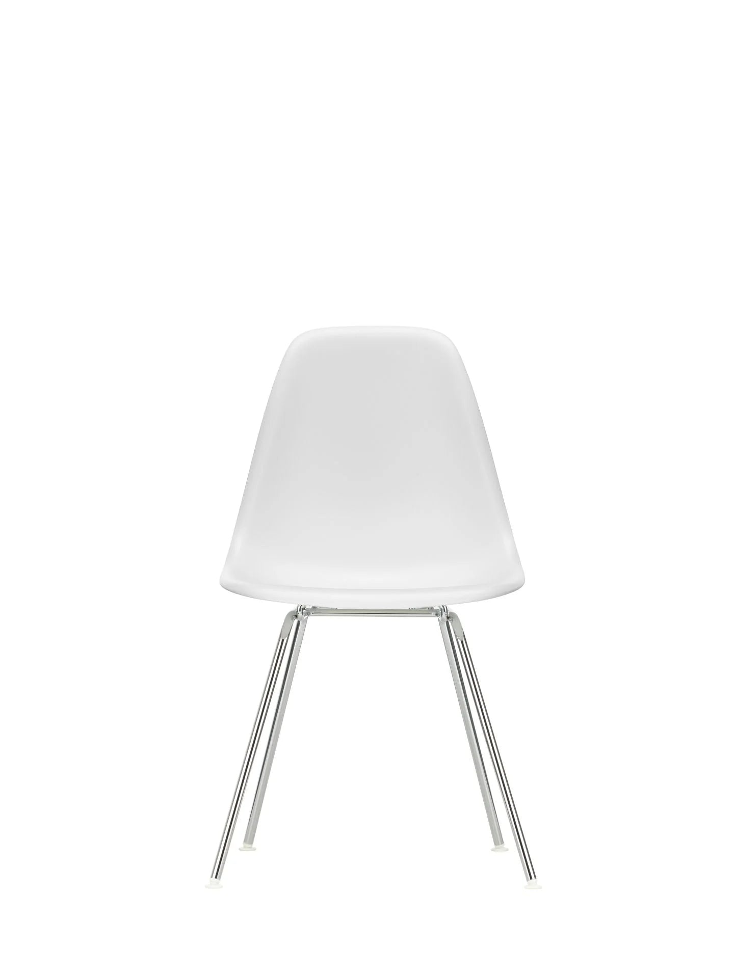 vitra Eames Plastic chair DSX RE - verchroomd onderstel - cotton white RE