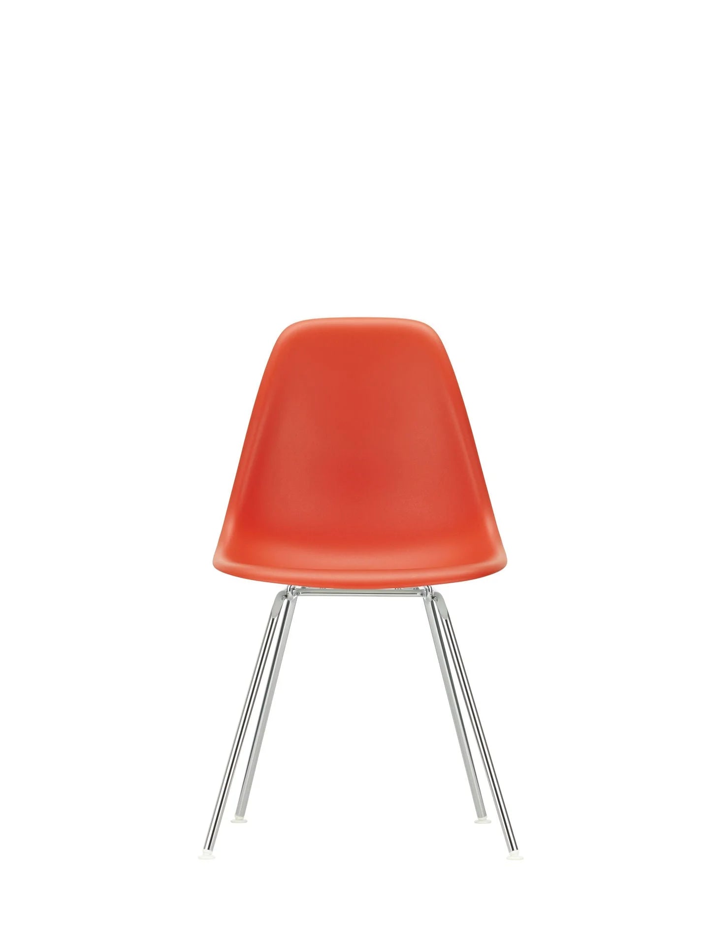 vitra Eames Plastic chair DSX RE - verchroomd onderstel - poppy red RE