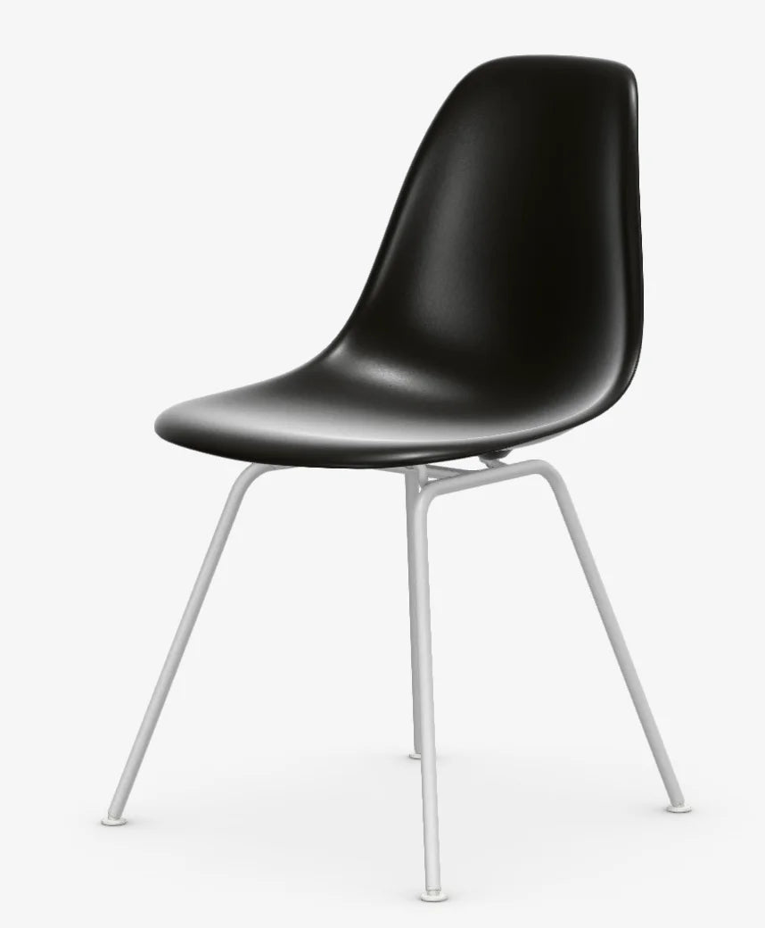 vitra Eames Plastic chair DSX RE - wit onderstel - deep black RE