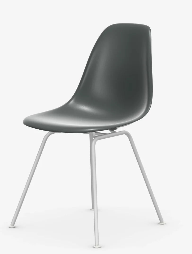 vitra Eames Plastic chair DSX RE - wit onderstel - Granite grey RE