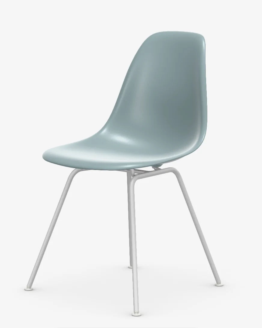 vitra Eames Plastic chair DSX RE - wit onderstel - ice grey RE